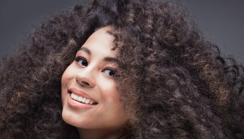 Woman with curly hair