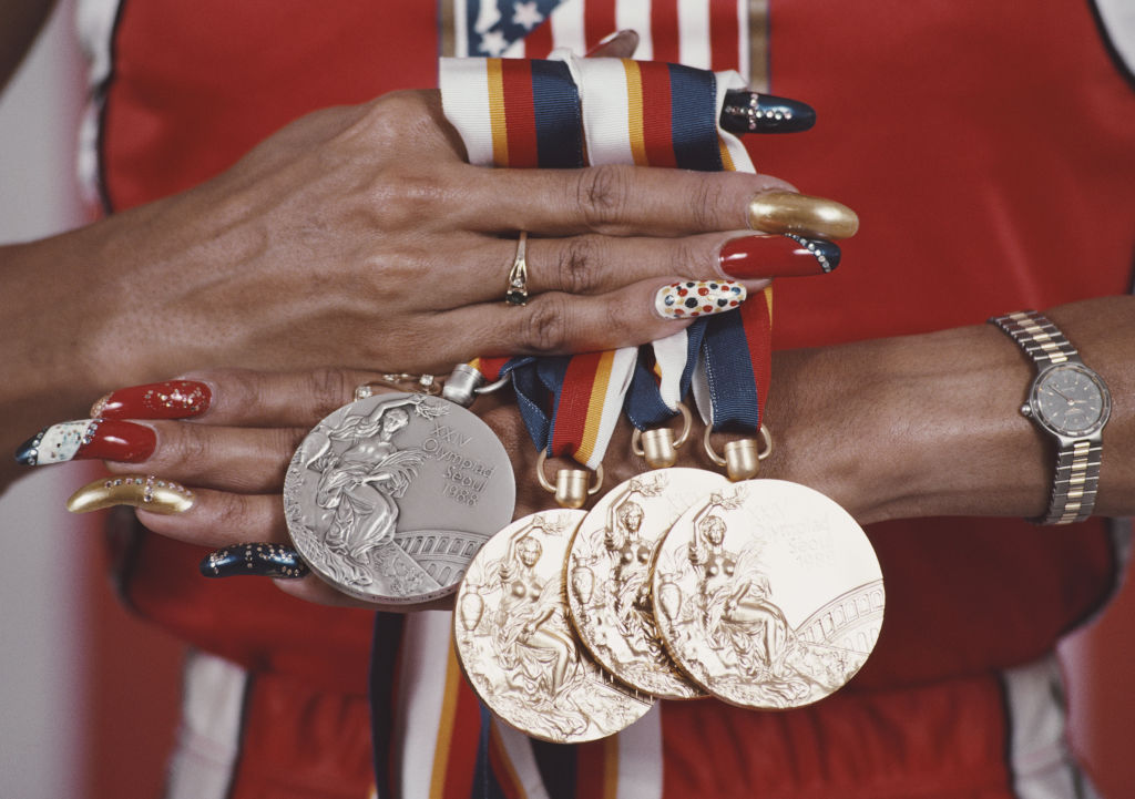 Griffith Joyner Displays Her Olympic Medals