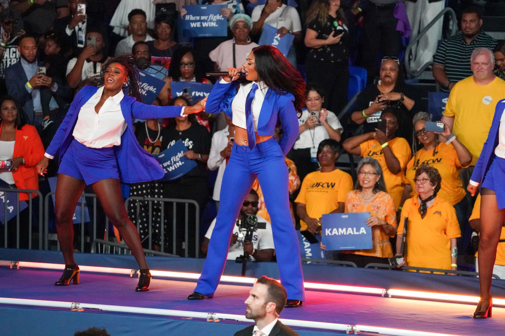 Megan Thee Stallion Attends Kamala Harris Campaign Rally In Atlanta