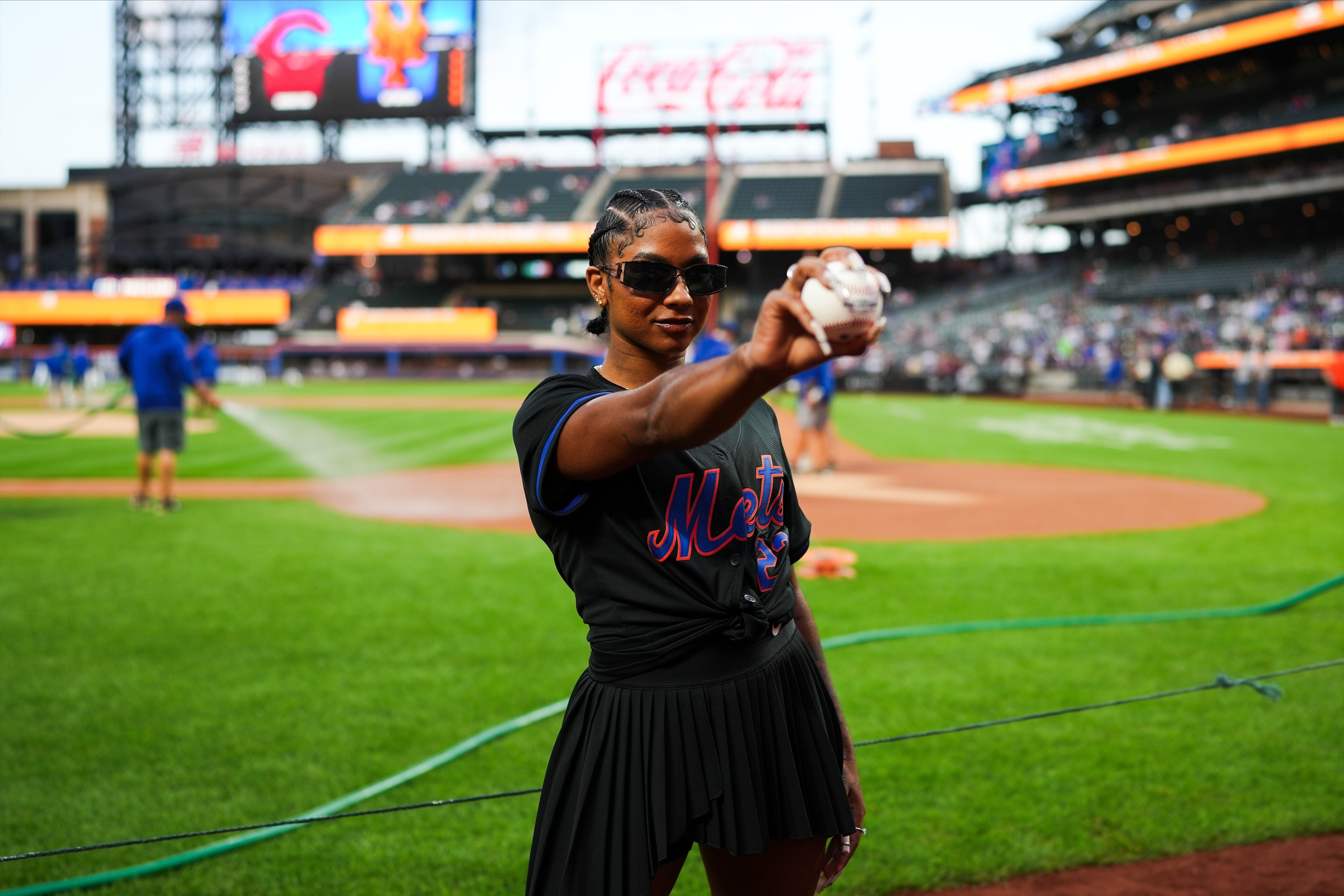 Jordan Chiles pitches at Mets game 9/6